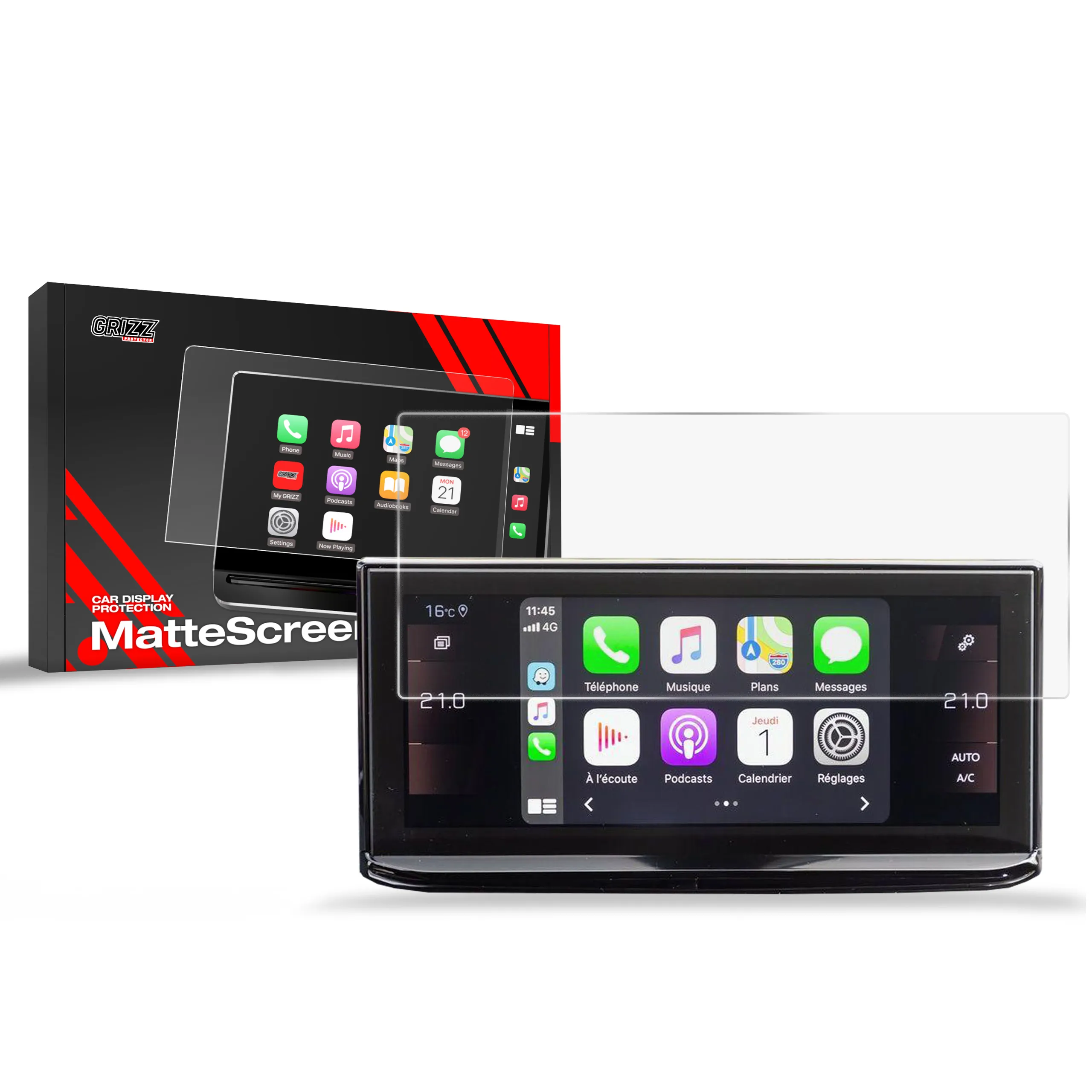 Skjermbeskytter Peugeot 5008 2021 - 2024 │ Matt Anti-fingeravtrykk Film Grizz MatteScreen