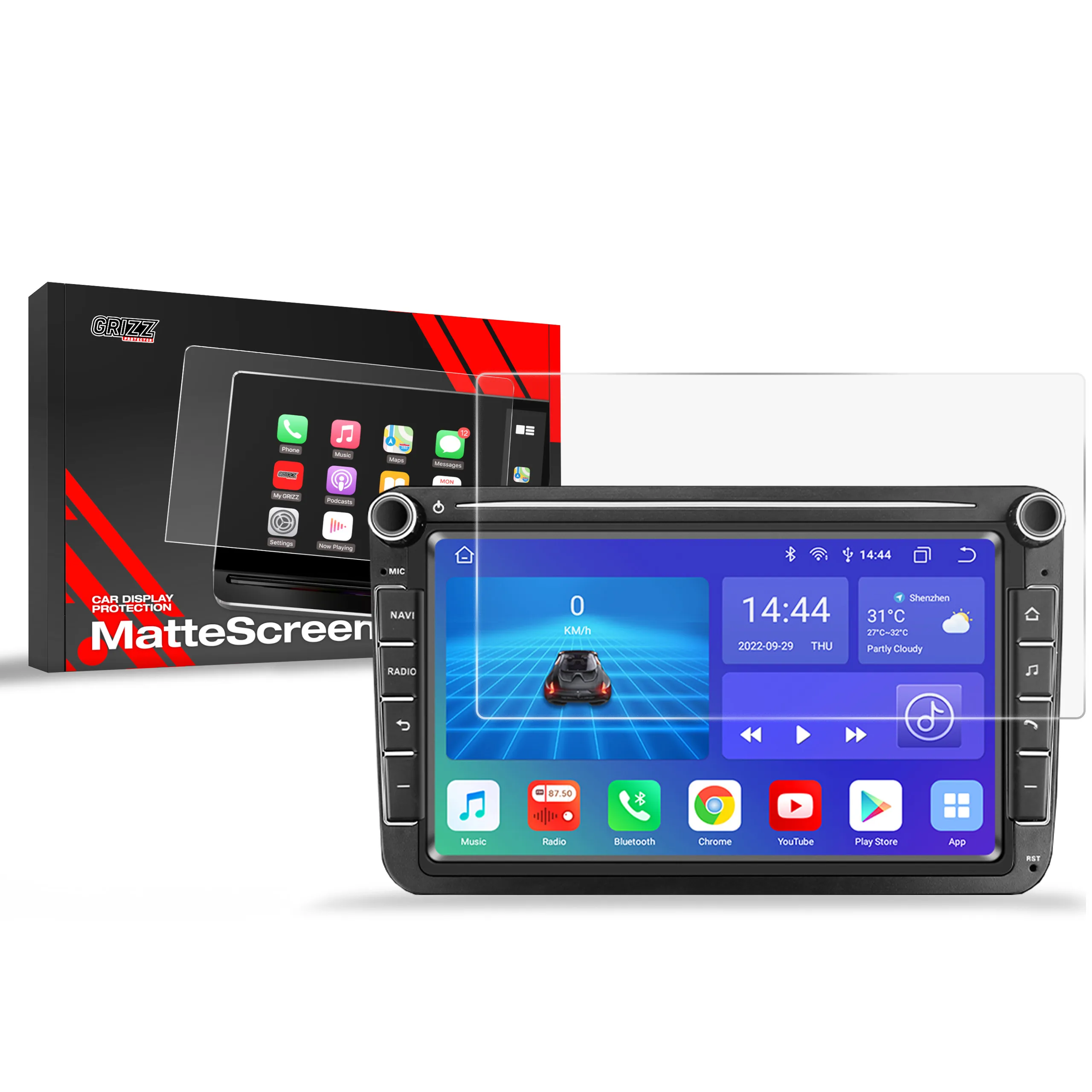 Skjermbeskytter Radio Android 8" │ Matt Anti-fingeravtrykk Film Grizz MatteScreen
