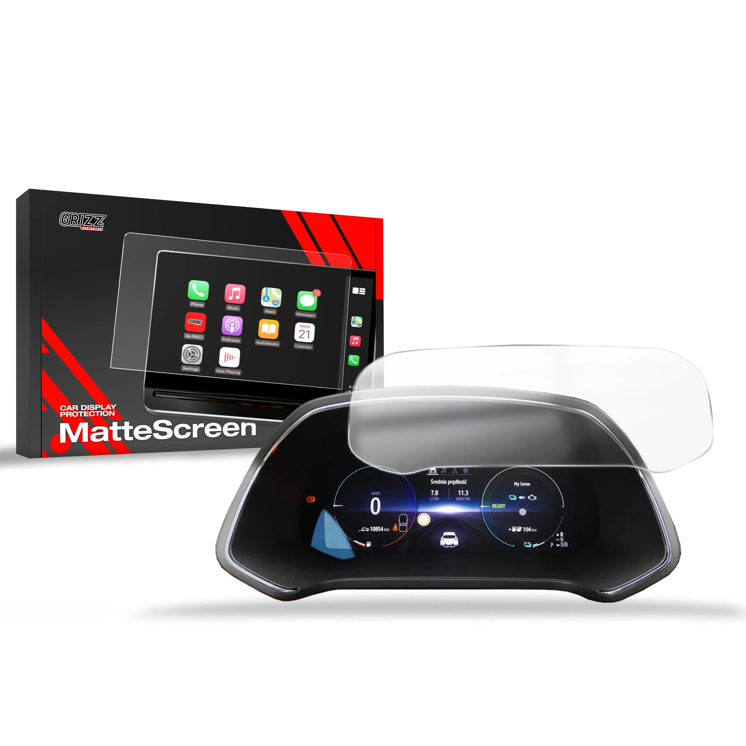 Skjermbeskytter Renault Captur 10,4" VC 2024 - 2025 │ Matt Anti-fingeravtrykk Film Grizz MatteScreen