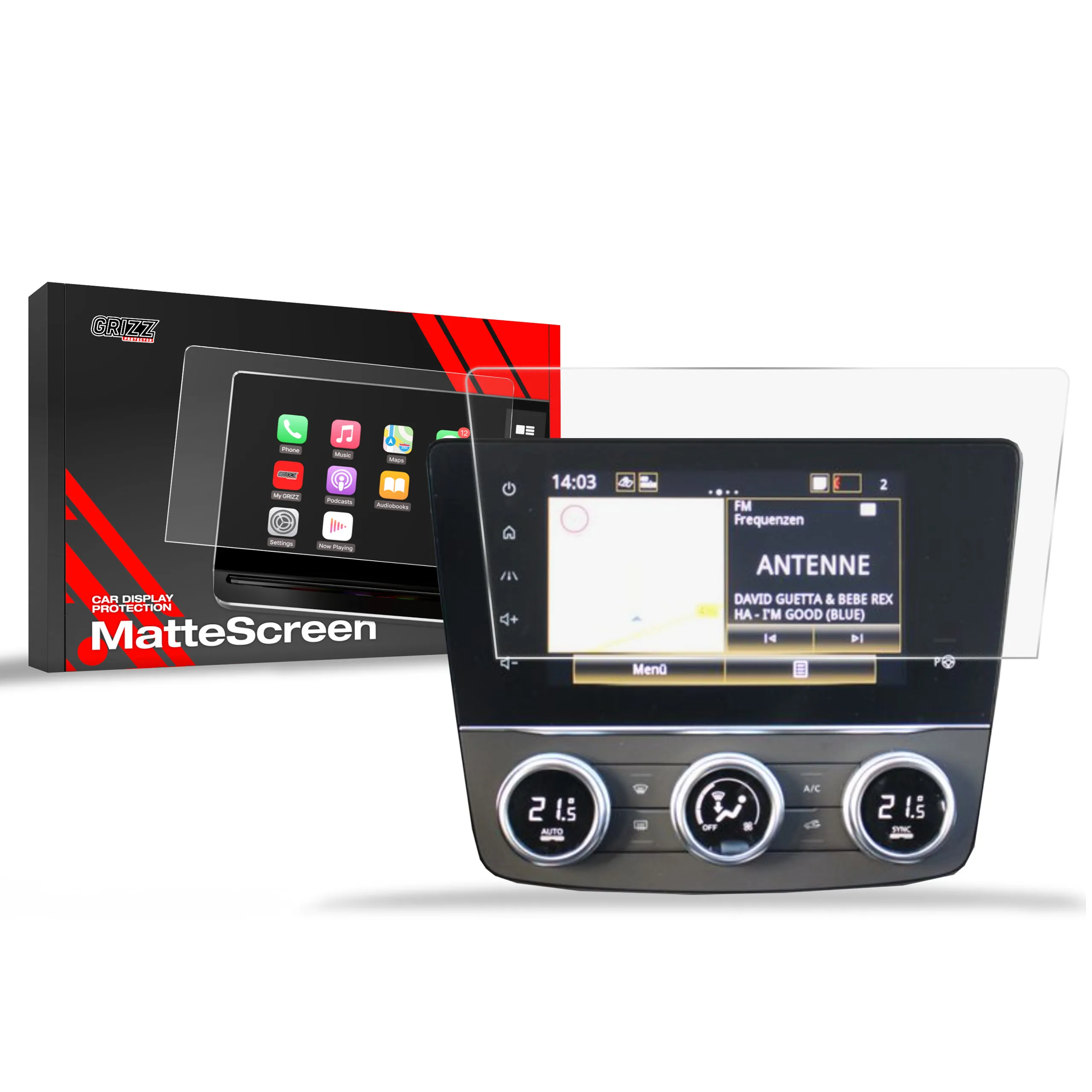 Skjermbeskytter Renault Kadjar 7" 2019 - 2022 │ Matt Anti-fingeravtrykk Film Grizz MatteScreen