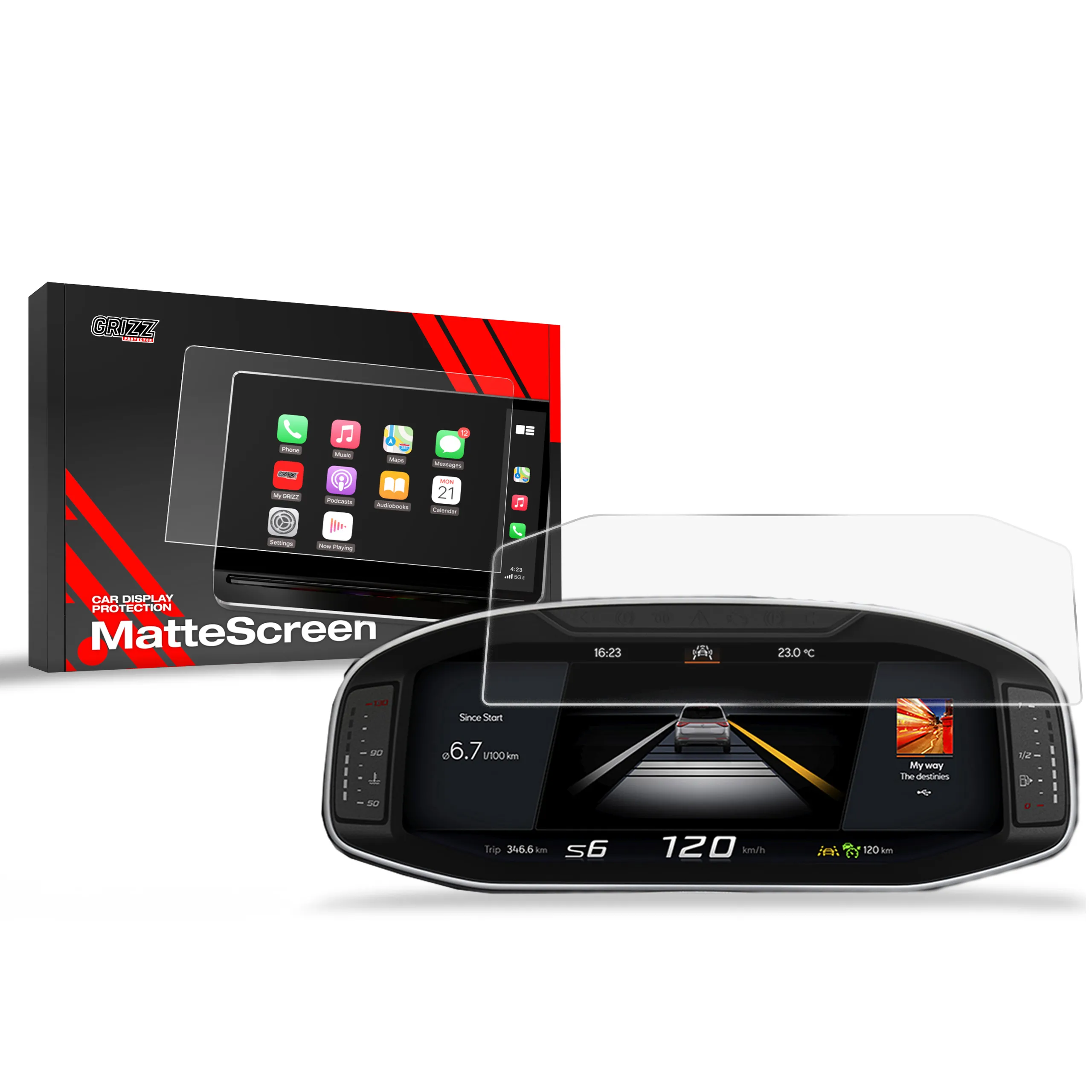 Skjermbeskytter Seat Arona Virtual Cockpit 10,25" 2020 - 2025 │ Matt Anti-fingeravtrykk Film Grizz MatteScreen