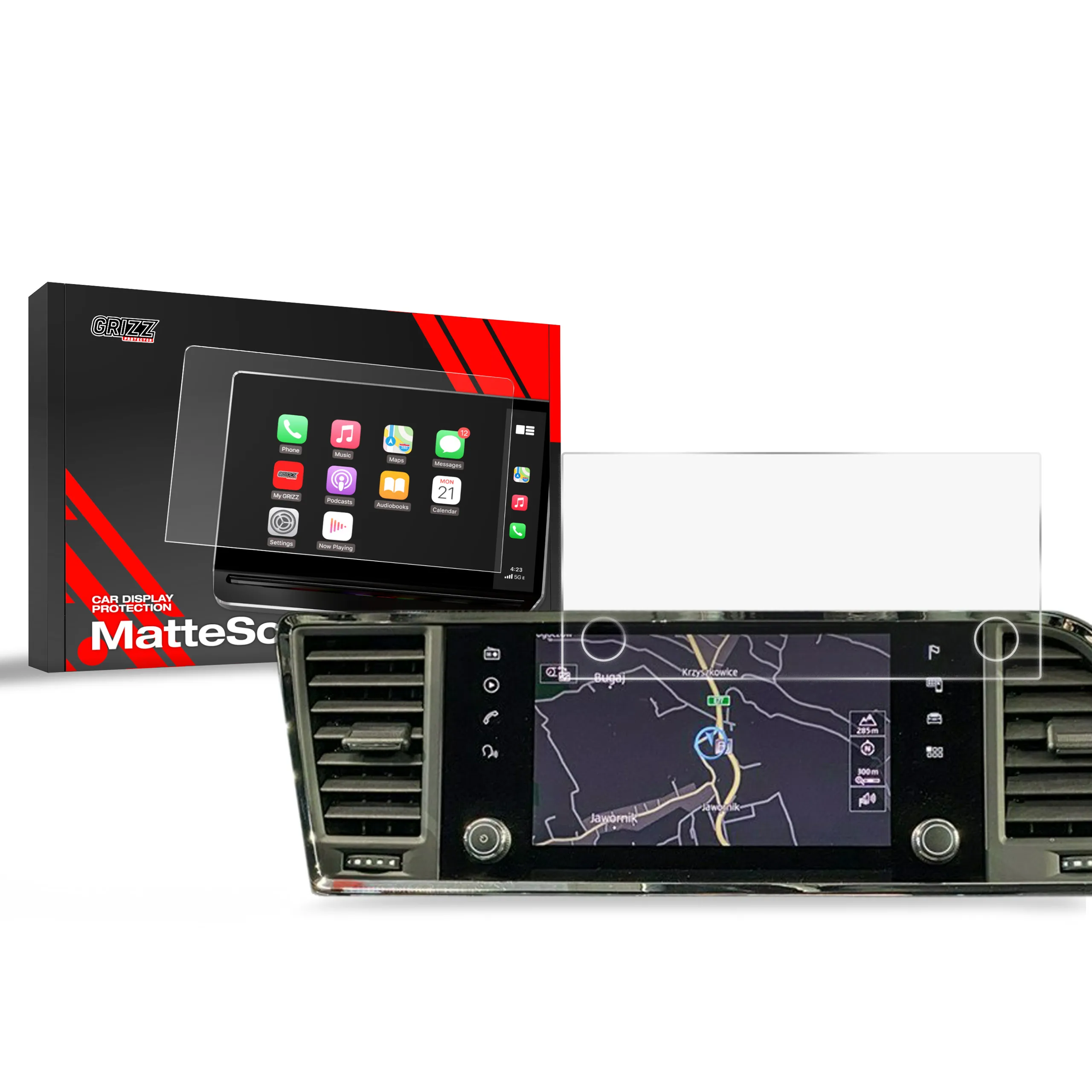 Skjermbeskytter Seat Ateca 8" 2019 - 2021 │ Matt Anti-fingeravtrykk Film Grizz MatteScreen