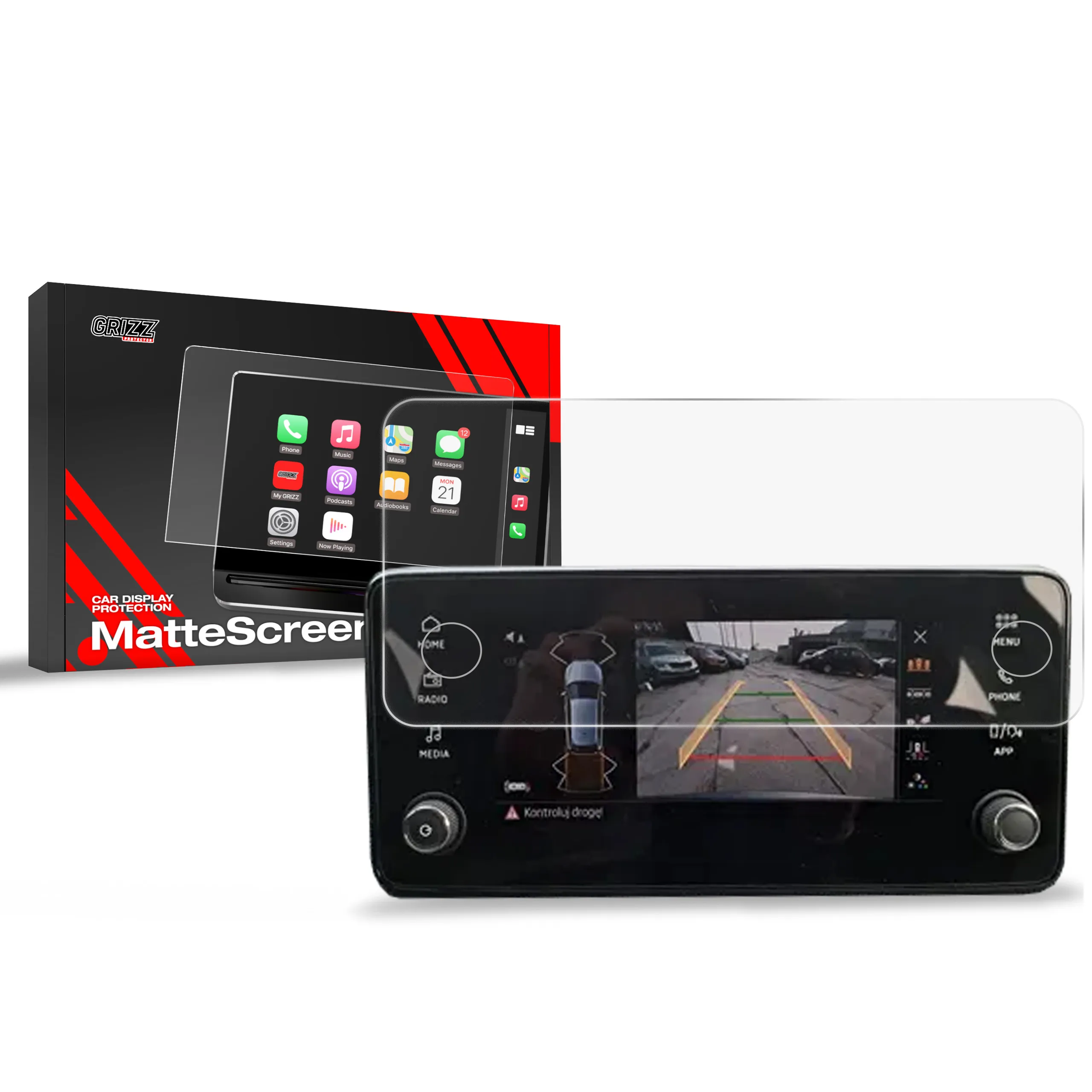 Skjermbeskytter Skoda Kamiq 8,25" Bolero 2024 - 2025 │ Matt Anti-fingeravtrykk Film Grizz MatteScreen