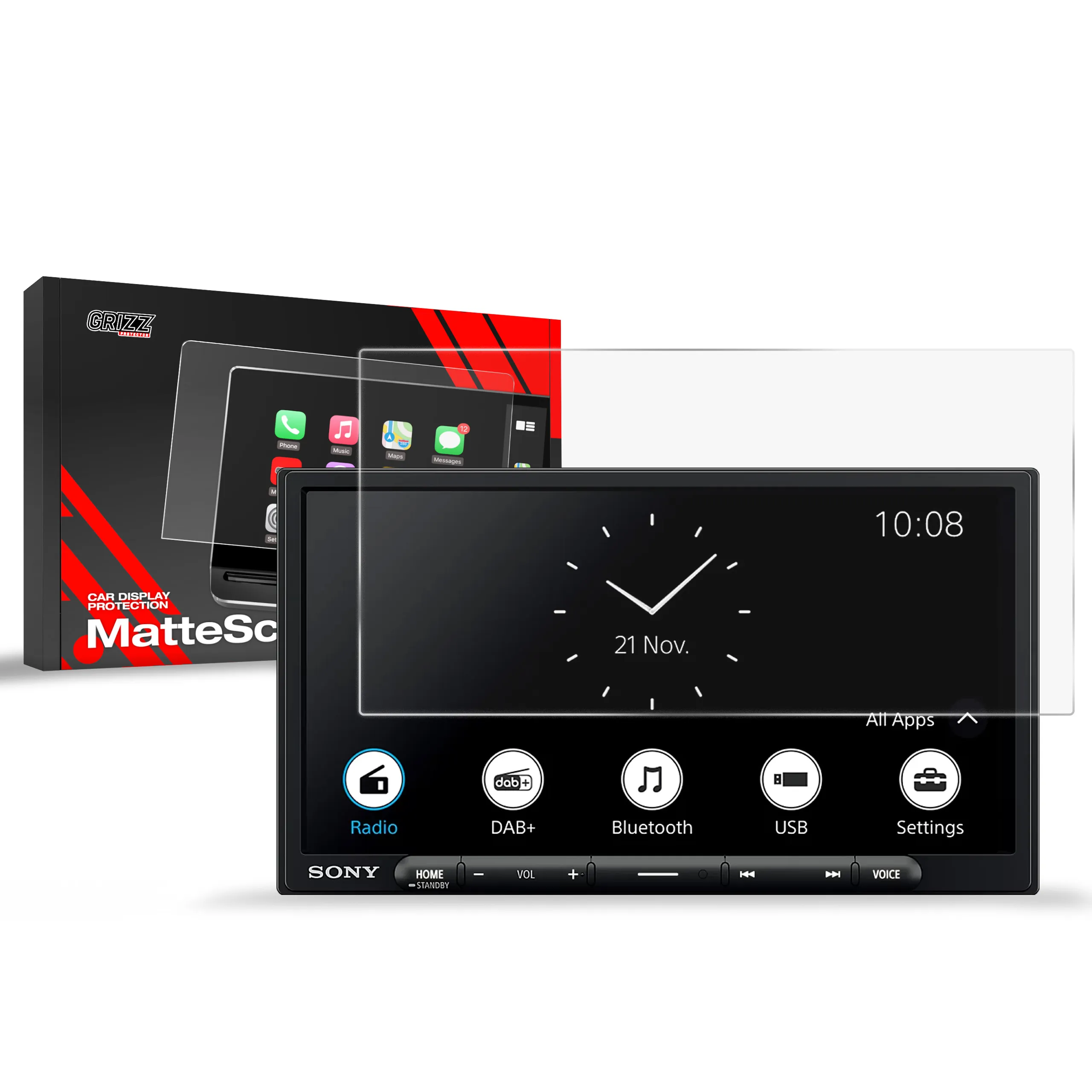 Skjermbeskytter Sony XAV-AX4050 6,95" 2DIN │ Matt Anti-fingeravtrykk Film Grizz MatteScreen