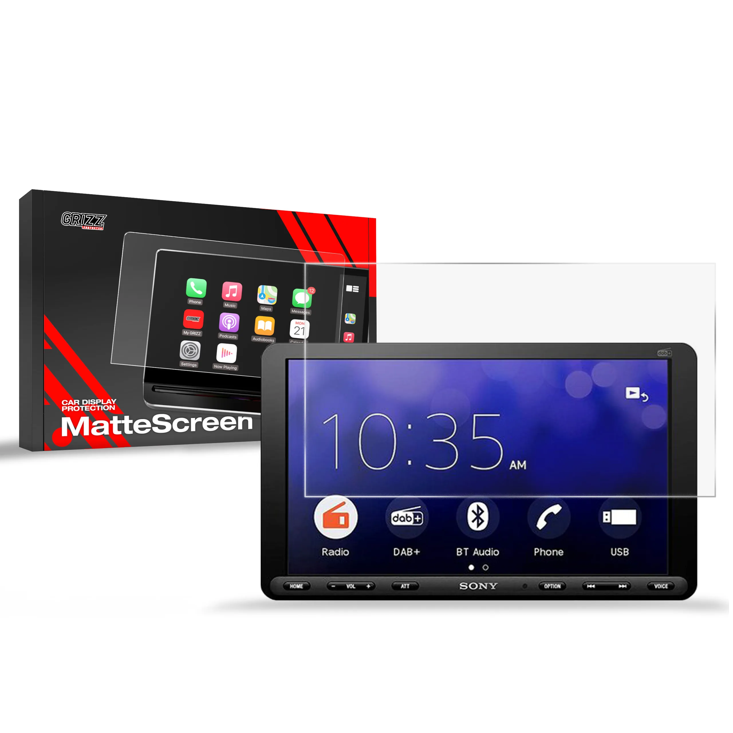 Skjermbeskytter Sony XAV-AX8050D │ Matt Anti-fingeravtrykk Film Grizz MatteScreen