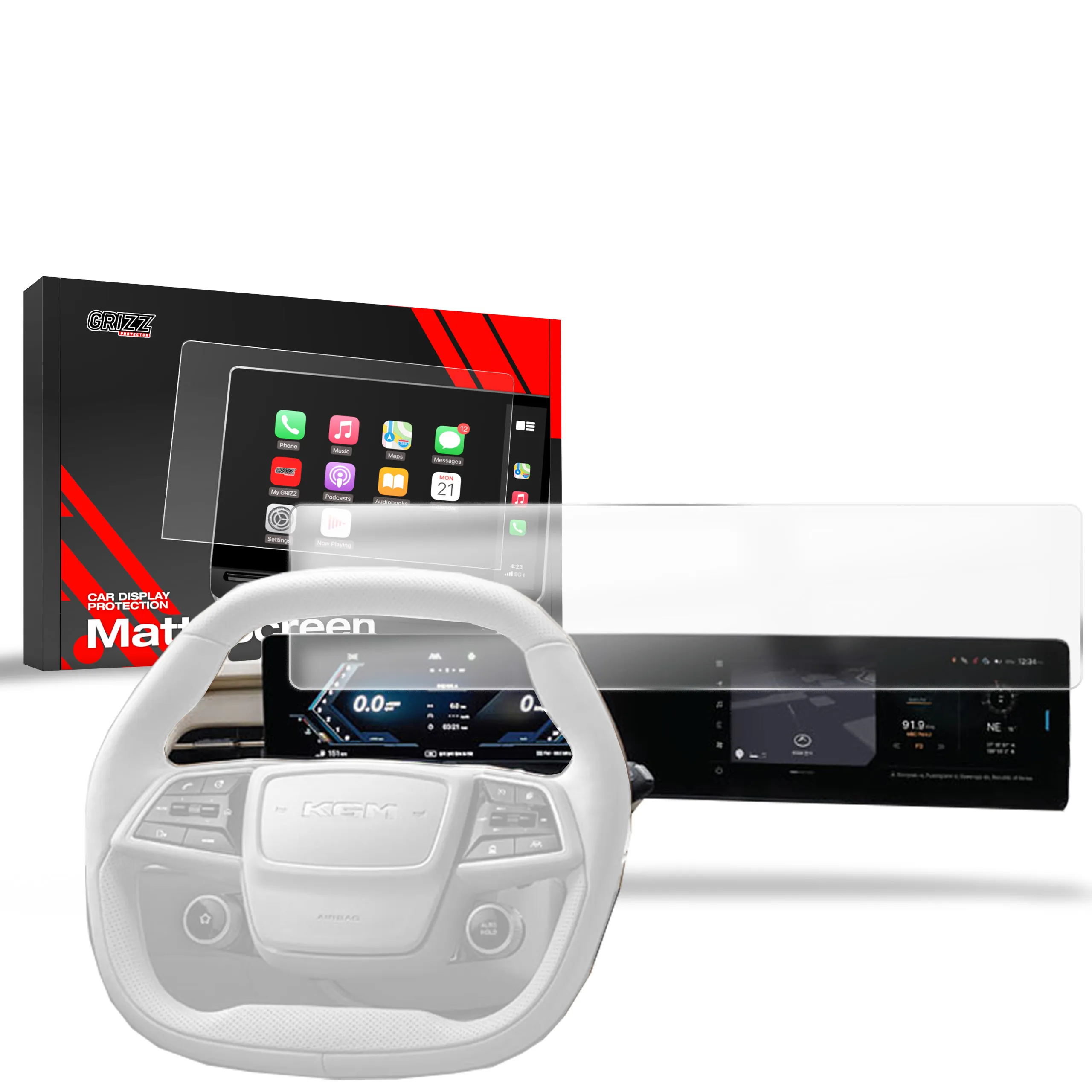 Skjermbeskytter SsangYong Actyon 2024 - 2025 │ Matt Anti-fingeravtrykk Film Grizz MatteScreen
