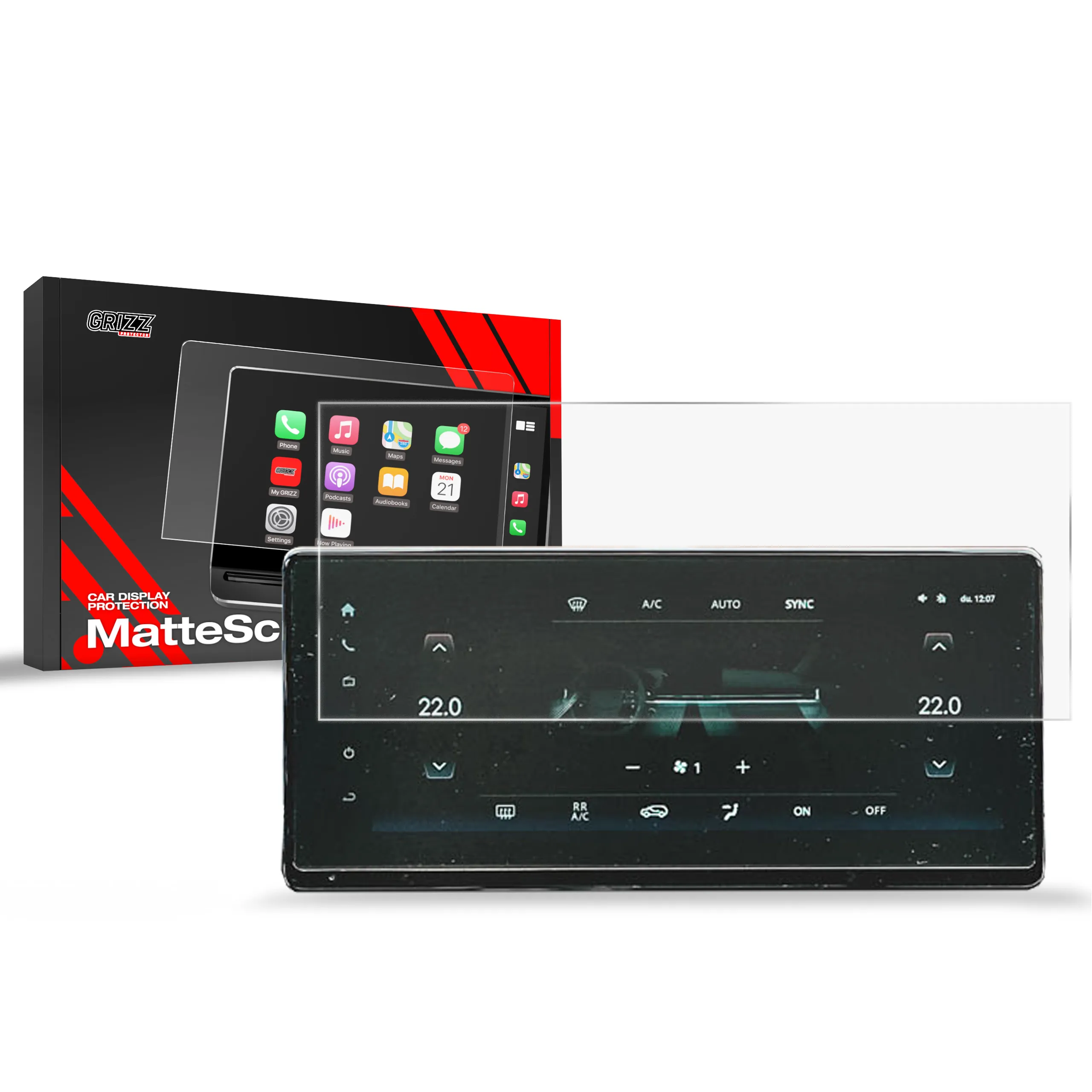 Skjermbeskytter SsangYong Musso 12,3" │ Matt Anti-fingeravtrykk Film Grizz MatteScreen
