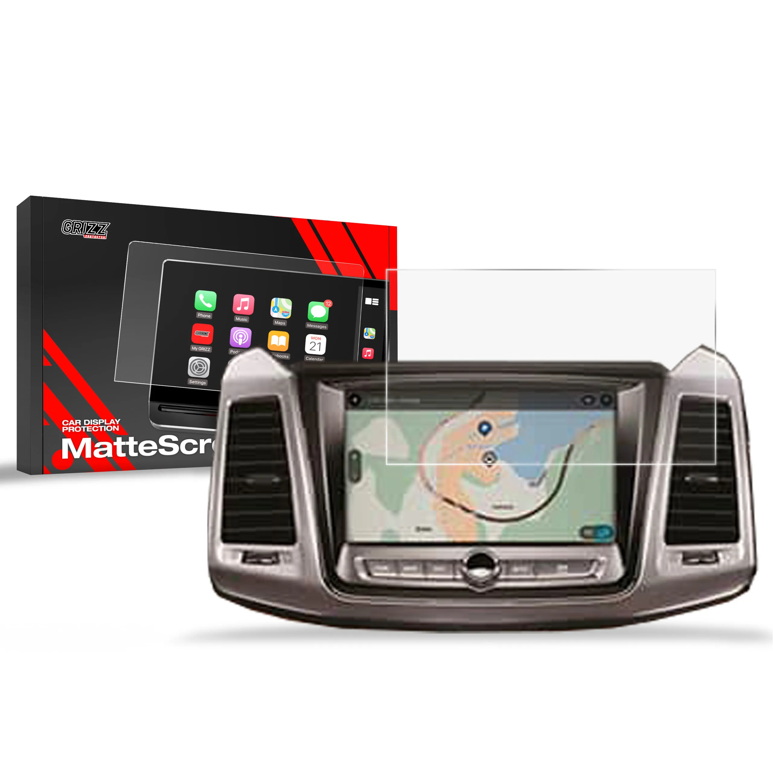 Skjermbeskytter SsangYong Musso Grand 8" 2023 - 2025 │ Matt Anti-fingeravtrykk Film Grizz MatteScreen