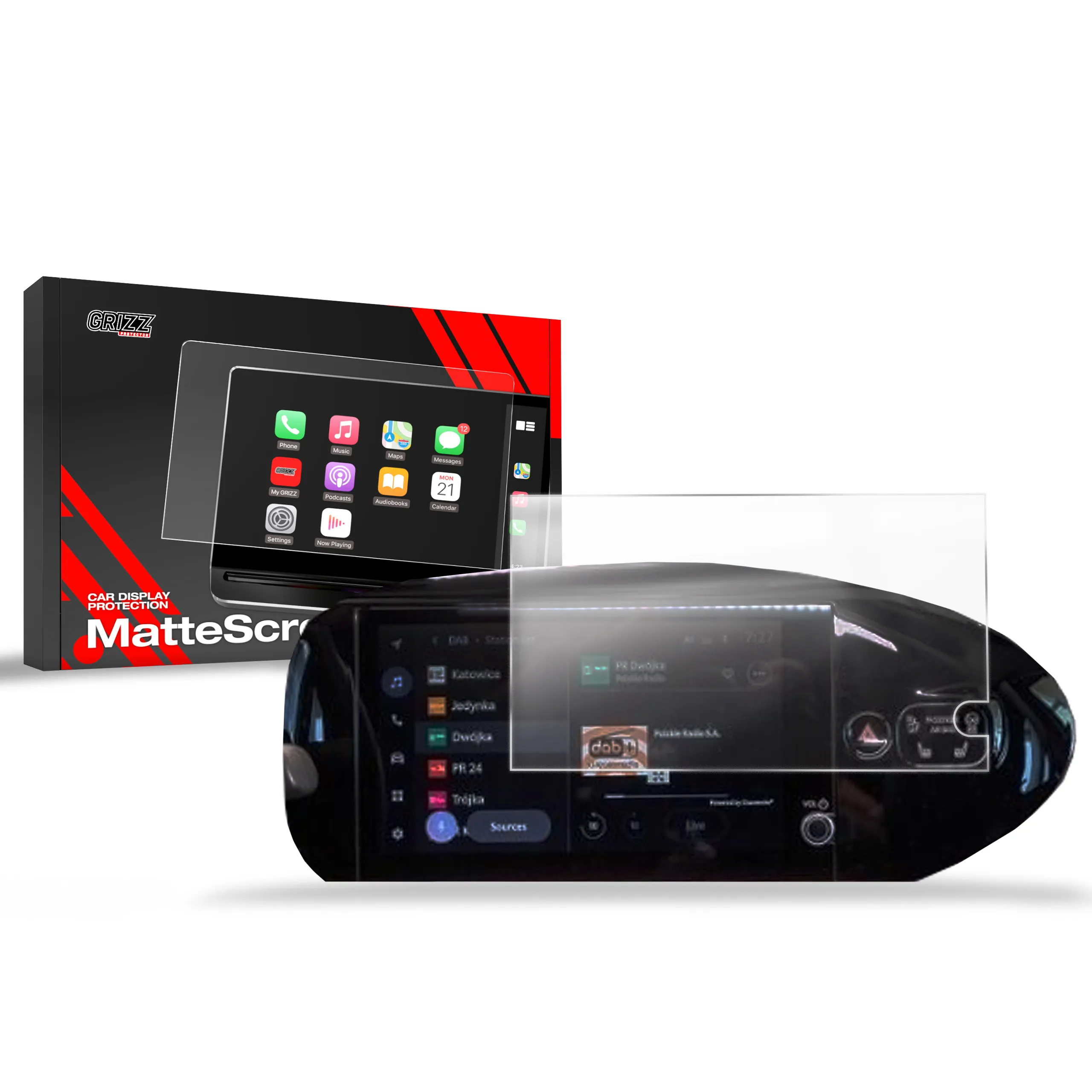 Skjermbeskytter Toyota Aygo X 10,5" 2024 - 2025 │ Matt Anti-fingeravtrykk Film Grizz MatteScreen