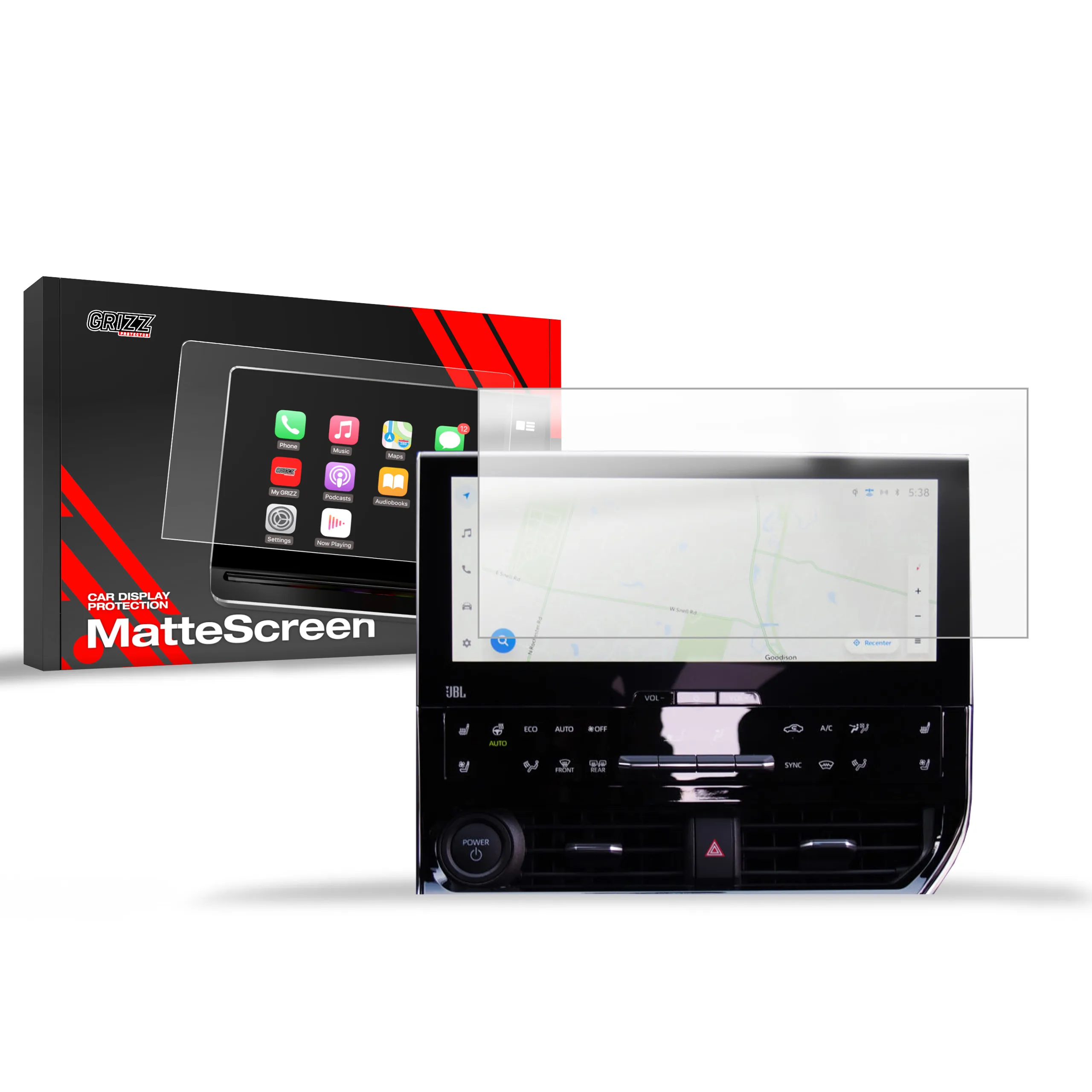 Skjermbeskytter Toyota bZ4X 12,3" 2022 - 2025 │ Matt Anti-fingeravtrykk Film Grizz MatteScreen