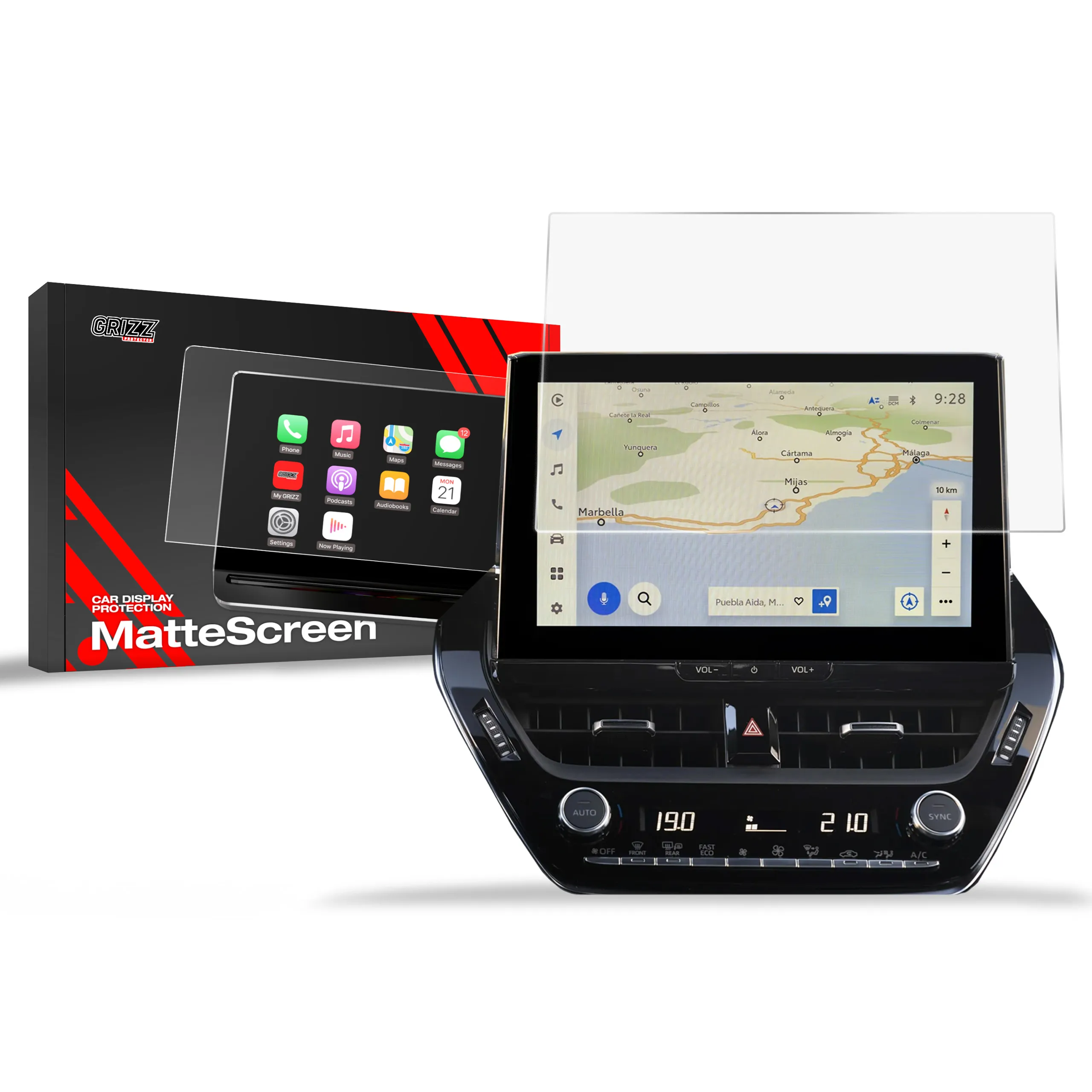 Skjermbeskytter Toyota Corolla TS Kombi 10,5" 2022 - 2023 │ Matt Anti-fingeravtrykk Film Grizz MatteScreen