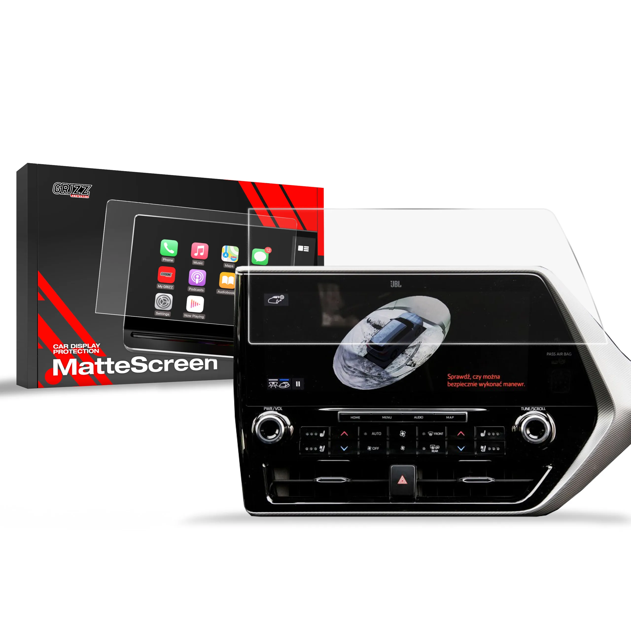 Skjermbeskytter Toyota Highlander 2019 - 2025 │ Matt Anti-fingeravtrykk Film Grizz MatteScreen