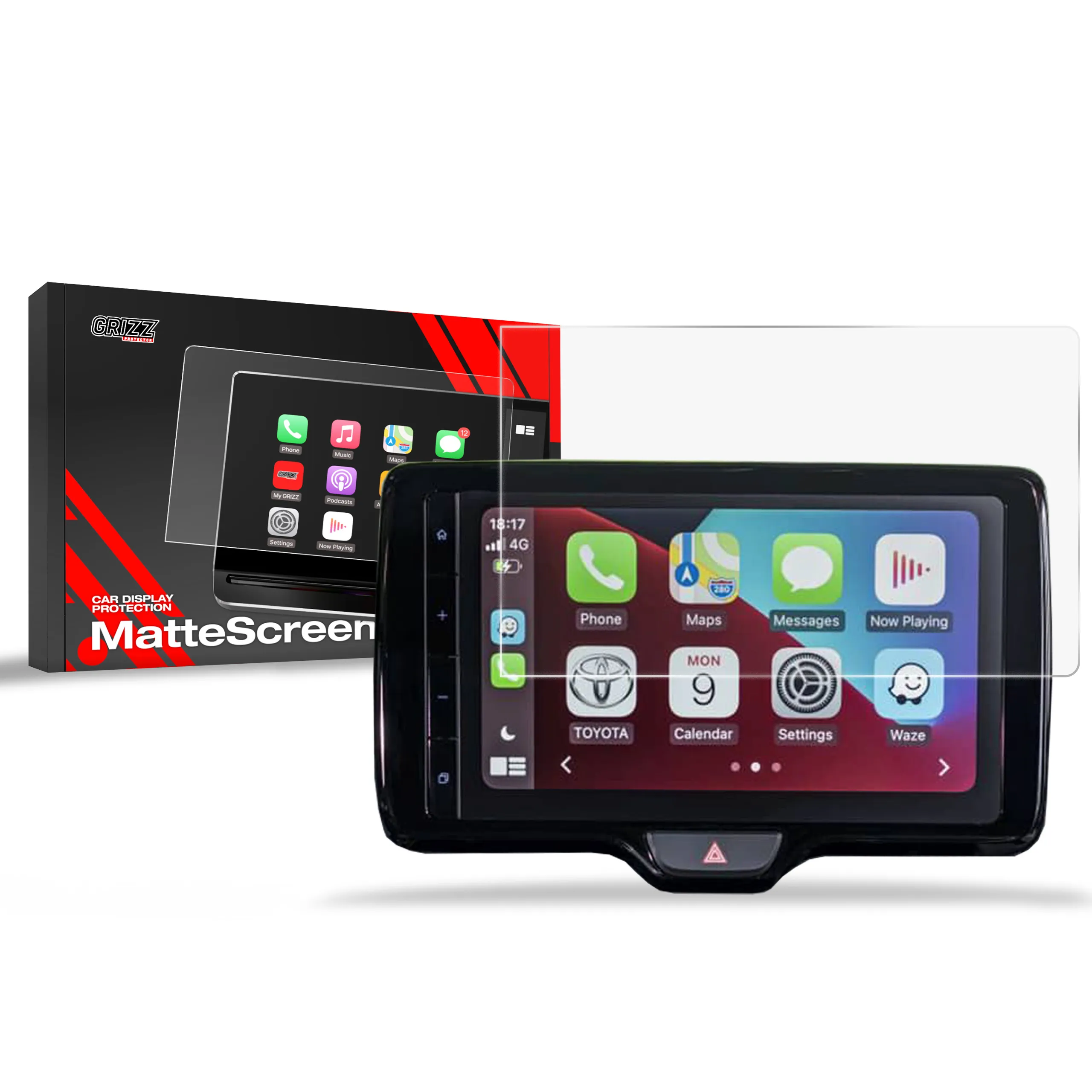Skjermbeskytter Toyota Yaris 9" HD 2020 - 2025 │ Matt Anti-fingeravtrykk Film Grizz MatteScreen