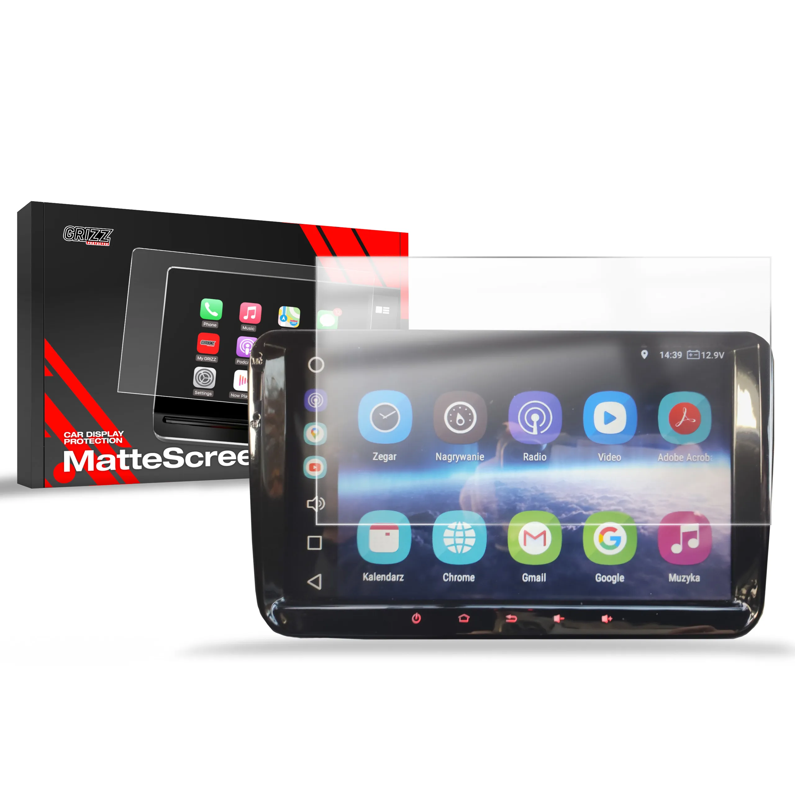 Skjermbeskytter VW Golf VI GTI 9" Android Radio │ Matt Anti-fingeravtrykk Film Grizz MatteScreen