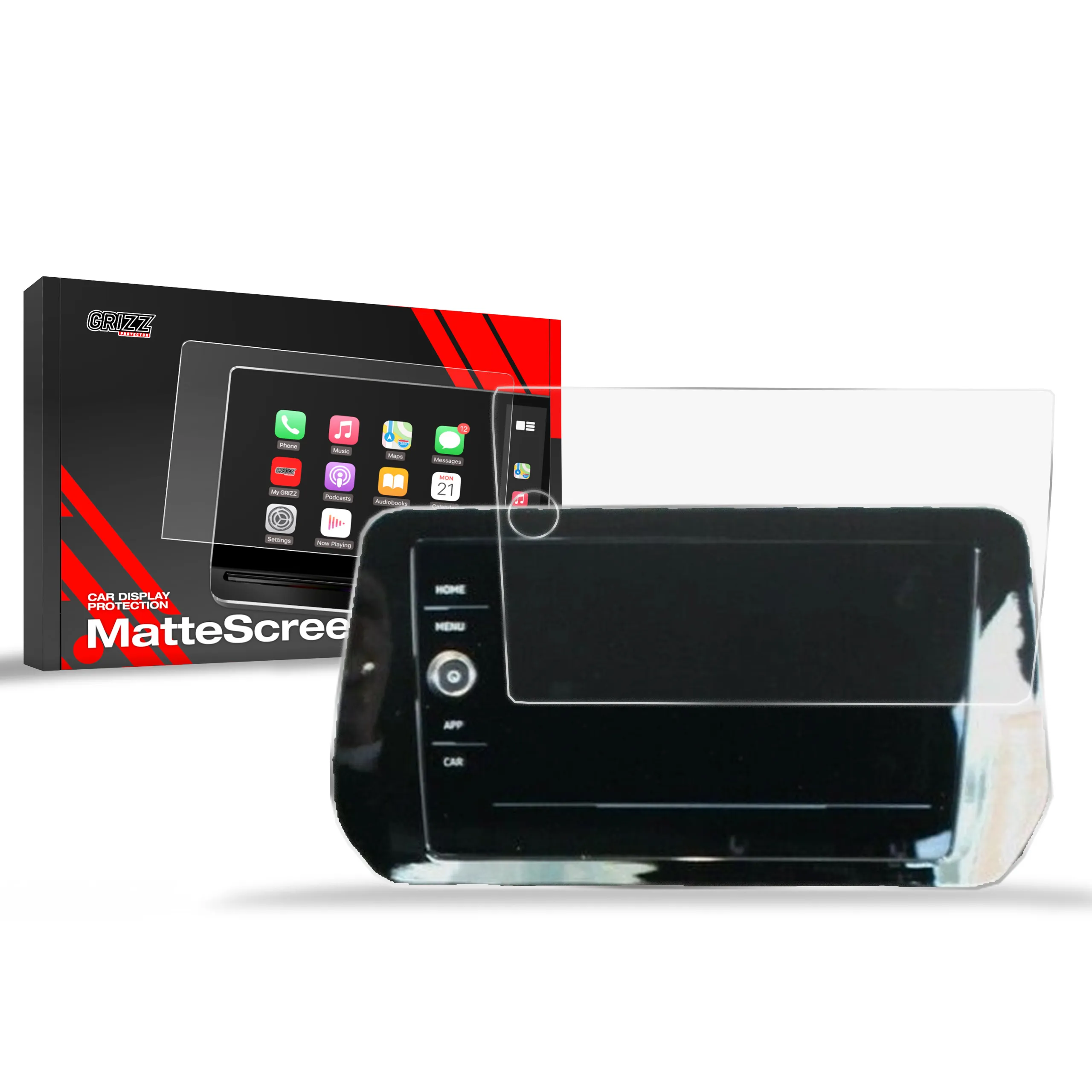 Skjermbeskytter VW T-Cross 8" 2024 - 2025 │ Matt Anti-fingeravtrykk Film Grizz MatteScreen