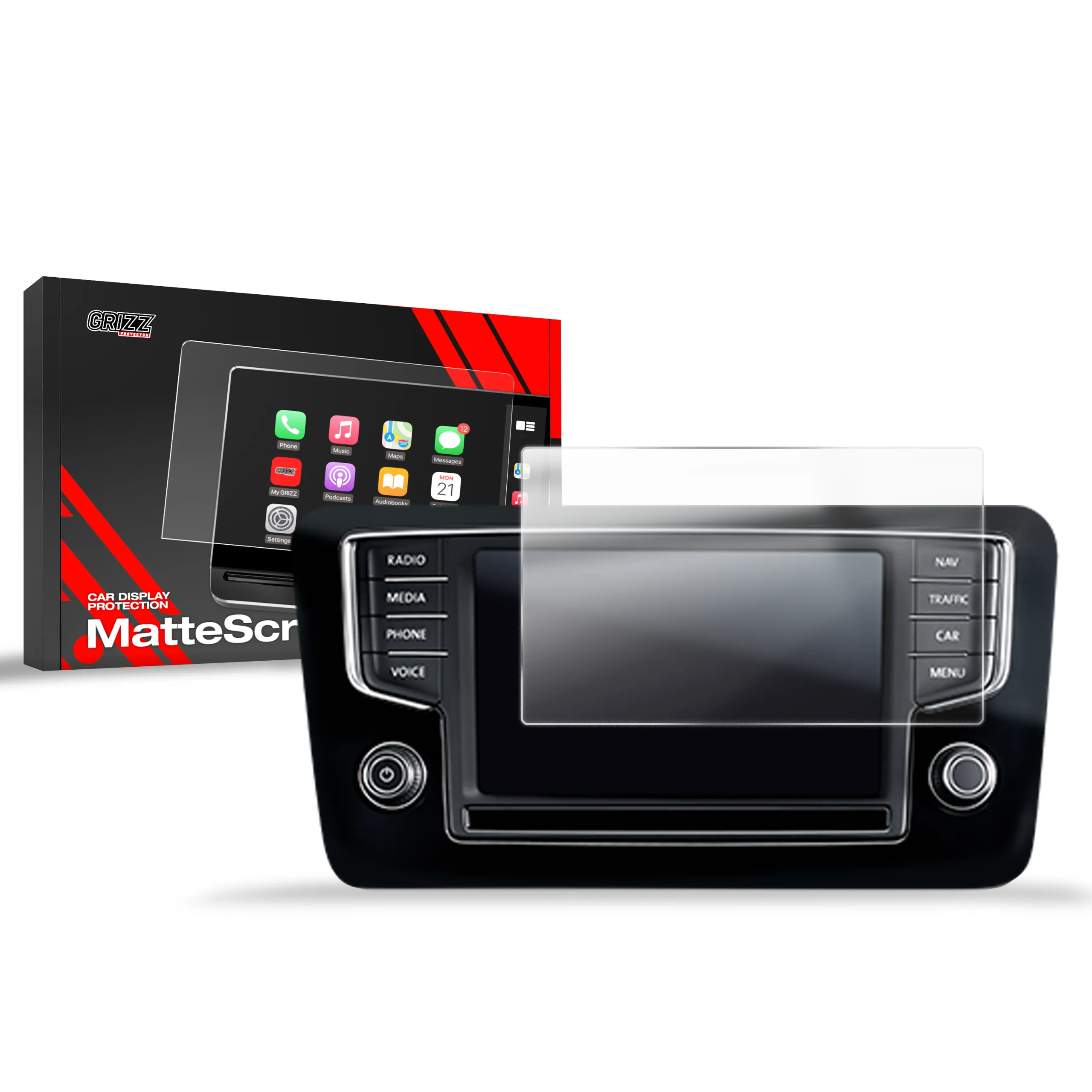 Skjermbeskytter VW Tiguan II Discover Media 2017 - 2019 │ Matt Anti-fingeravtrykk Film Grizz MatteScreen