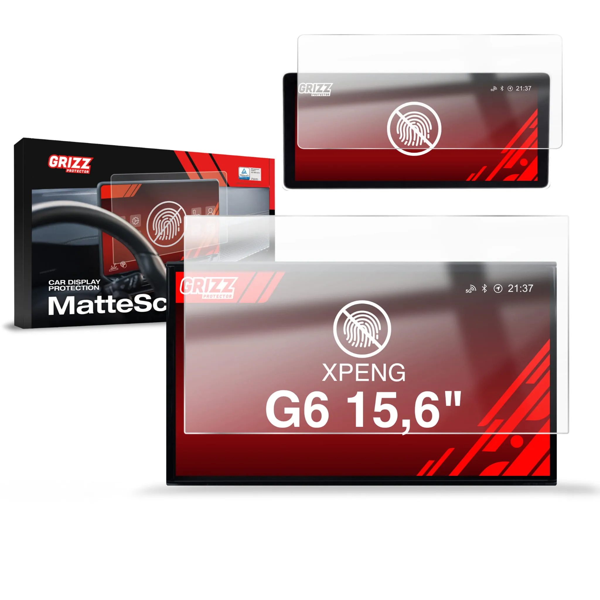 Skjermbeskytter Xpeng G6 Facelift 2025 -> │ for 15,6" skjerm - Matt Anti-fingeravtrykk Film Grizz MatteScreen