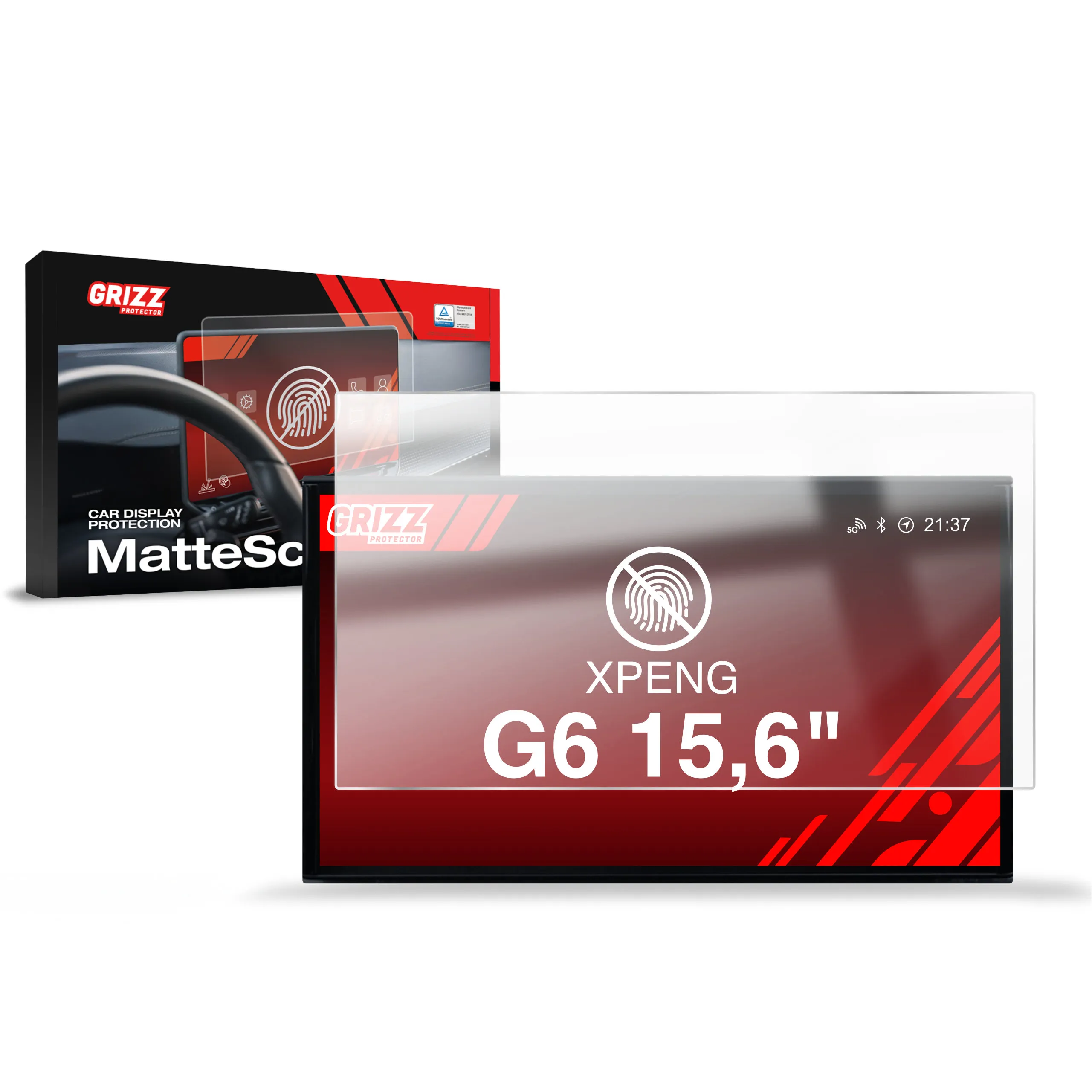 Skjermbeskytter Xpeng G6 Facelift 2025 -> │ for 15,6" skjerm - Matt Anti-fingeravtrykk Film Grizz MatteScreen