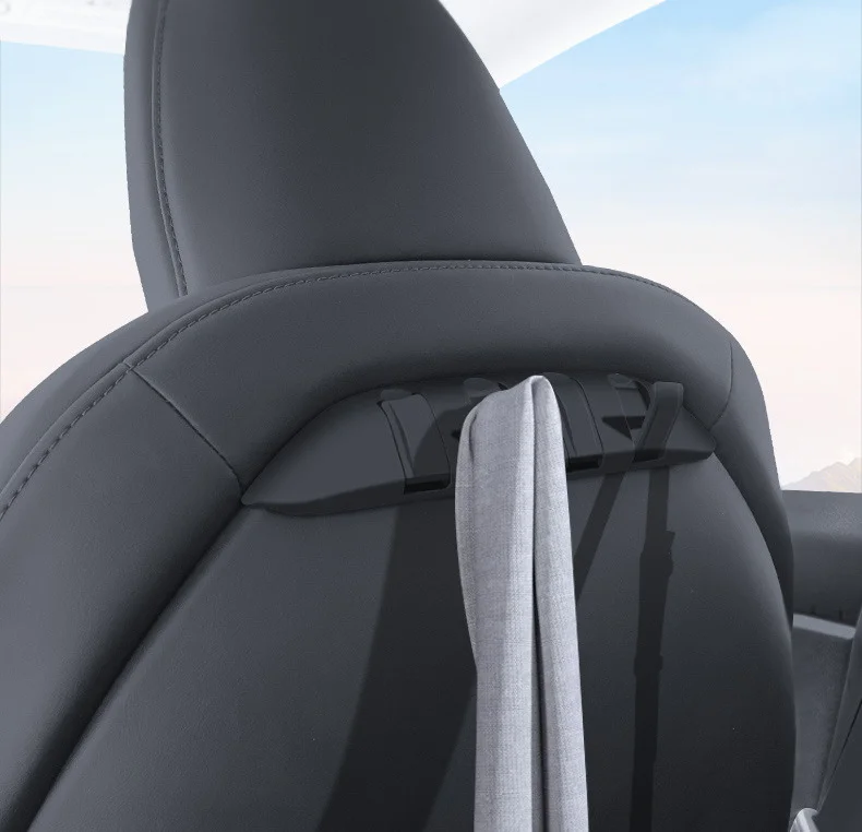 Skjulte kleshengere for forseterygg Tesla Model 3 & Model Y │ Sammenleggbare kleskroker til forsetene