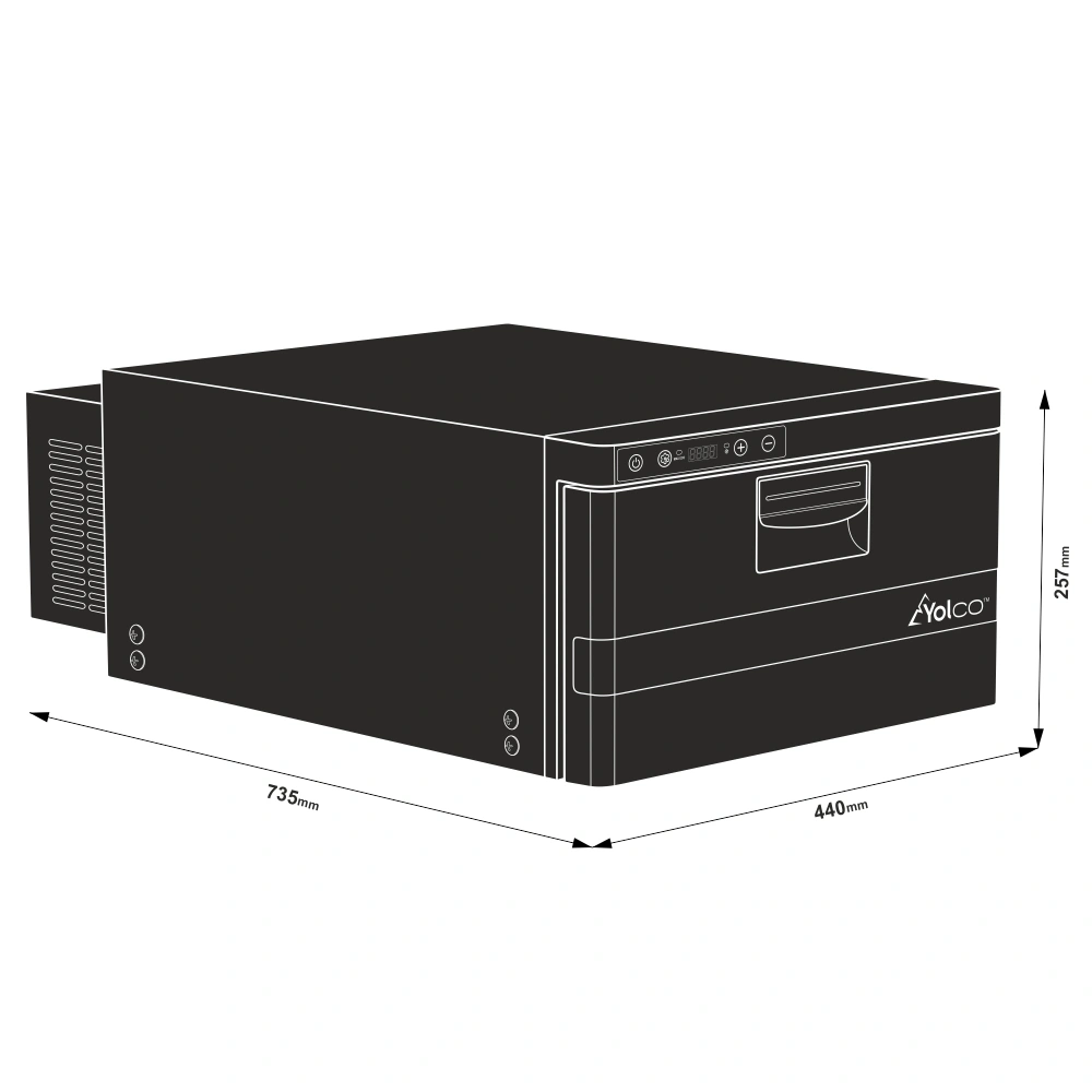 Skuffekjøleskap Yolco CB30A 24 L │ Bluetooth - kompressor - svart – bilde 7