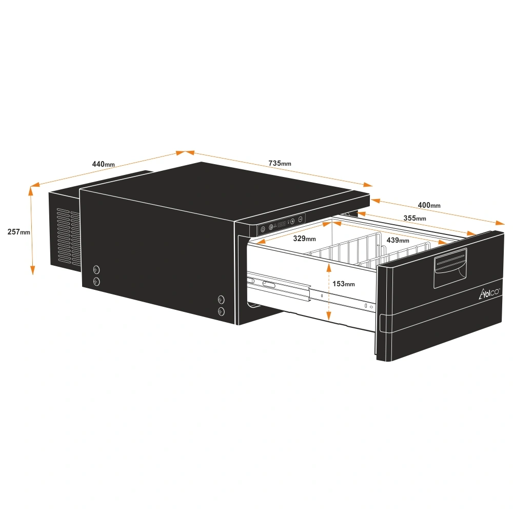 Skuffekjøleskap Yolco CB30A 24 L │ Bluetooth - kompressor - svart – bilde 9