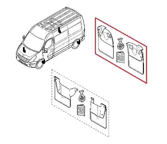 Skvettlapper bak Renault Master III 2010 - 2024 / Opel Movano B 2010-2022 – bilde 3