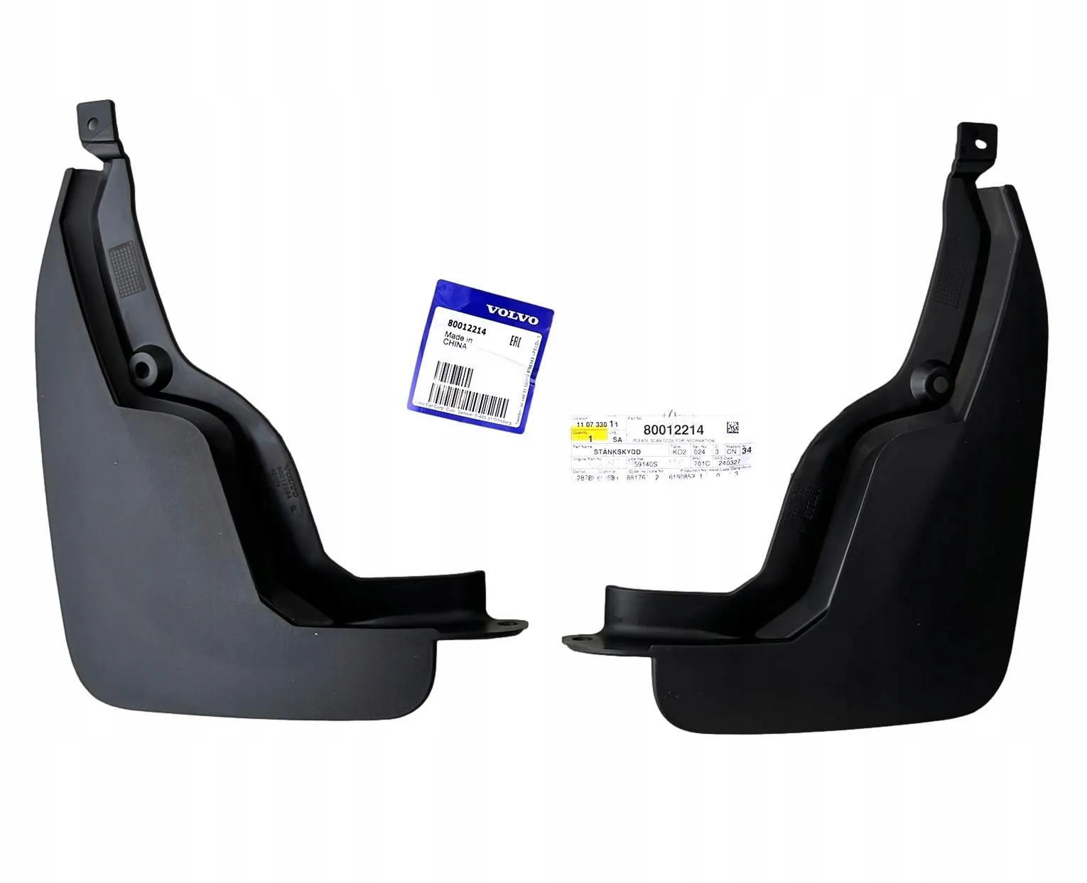 Skvettlapper bak Volvo EX30 2023 -> │ Genuine® Rear Mudflap Kit Black - sett 2 stk. – bilde 2