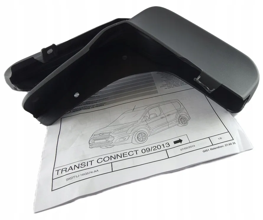 Skvettlapper foran Ford Transit Connect II / Tourneo Connect II 2012 - 2022  | Genuine® Black - sett 2 stk. – bilde 5