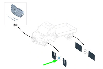 Skvettlapper foran Mercedes-Benz Sprinter III (W907 / W910) 2018 -> │ Genuine® Mud Flaps - sett 2 stk. – bilde 4
