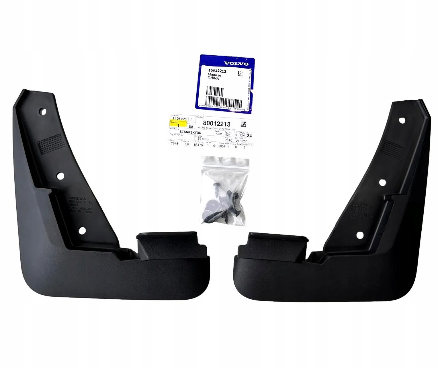 Skvettlapper foran Volvo EX30 2023 -> │ Genuine® Front Mudflap Kit Black - sett 2 stk. – bilde 2