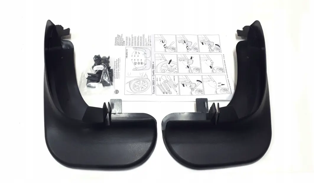 Skvettlapper foran VW Caddy III 2003-2015 / VW Caddy IV 2015-2020 / VW Touran I 2010 - 2015 | Black - sett 2 stk. – bilde 4