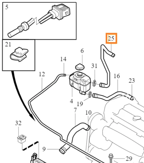 Slange til ekspansjonstank Volvo XC90 2002 - 2014 │ Genuine®