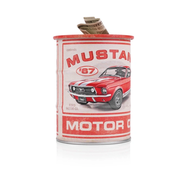 Sparebøsse – Ford Mustang | Oljefat‑design – bilde 3