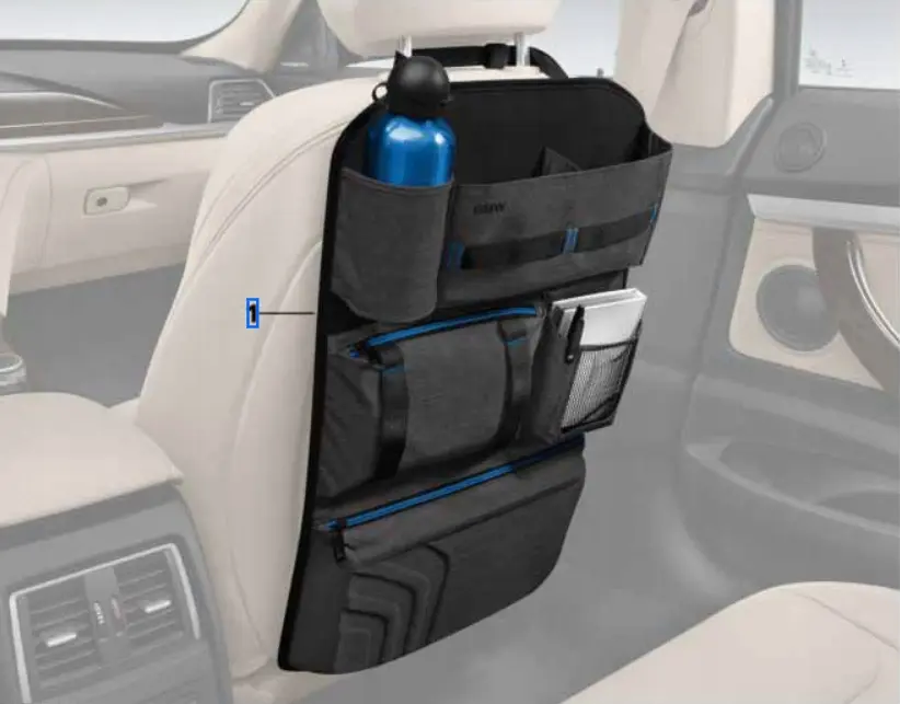 Sparketrekk BMW Pocket Organizer Genuine │ Beskyttelsestrekk for seteryggen med oppbevaring Image 2