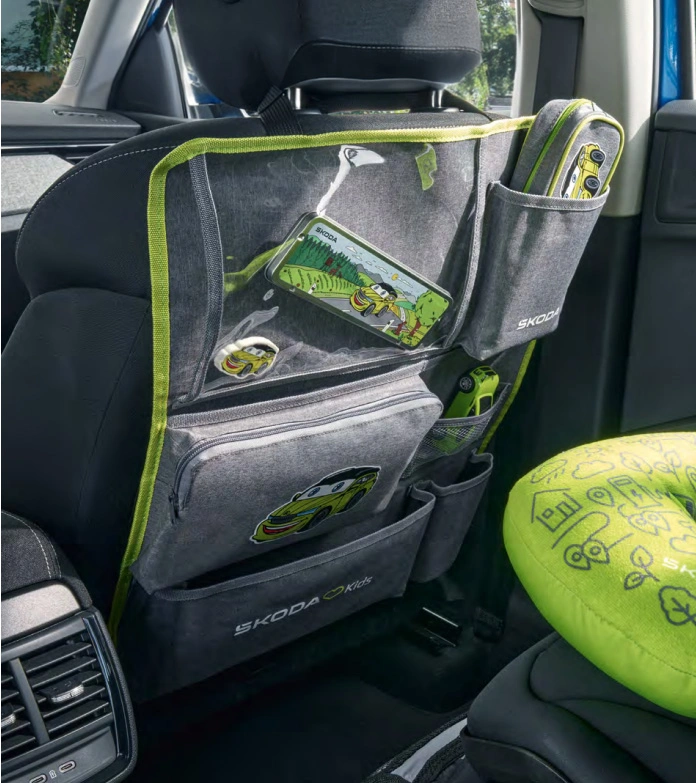 Sparketrekk Skoda │ Genuine®  baksetesorganizer / barnesetetilbehør Beskyttelsestrekk for seteryggen – bilde 4