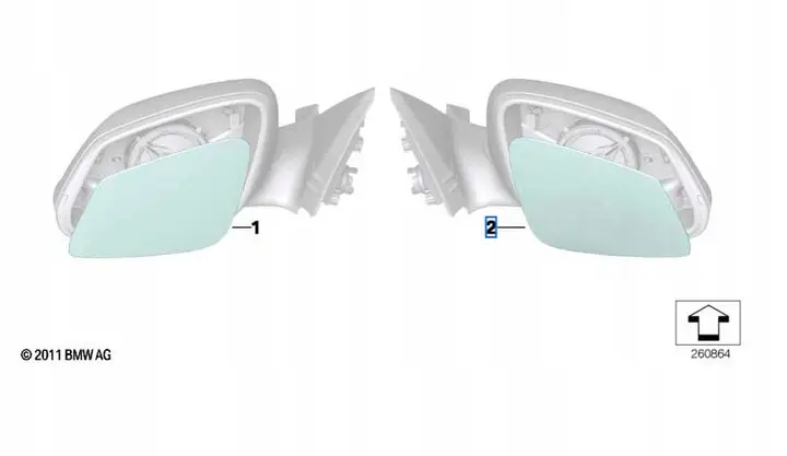 Speilglass høyre BMW F20 / F30 - 1 stk. – bilde 7