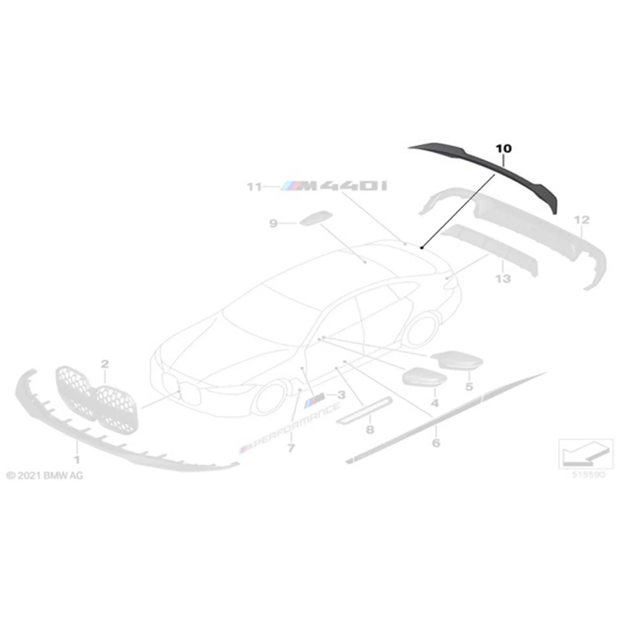 Spoiler bak Carbon BMW i4 (G26) Gran Coupé 2021-> – bilde 4