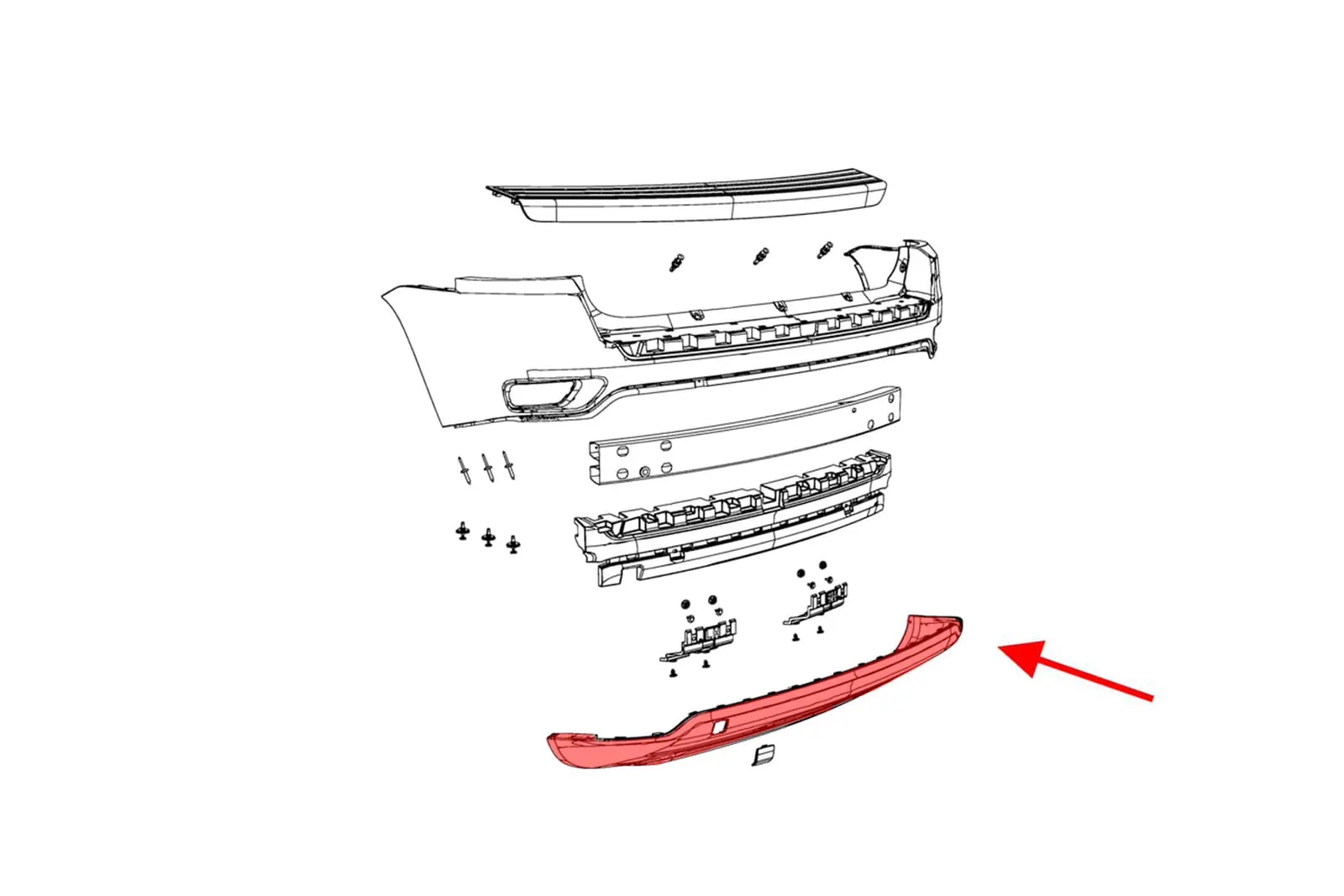 Spoiler bak Jeep Compass I Facelift 2011 - 2016 – bilde 3