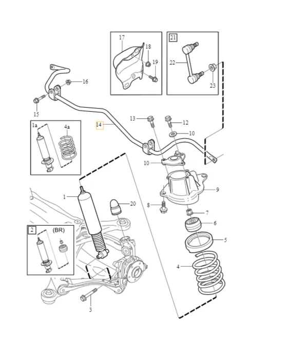 Stabilisator bak Volvo Genuine® V70 II XC70 2000-2008 │ bak 8630547