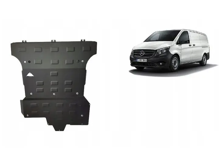 Stålplate bunndeksel Mercedes-Benz Vito / Viano / V-Class (W447) 2014 - 2020 │  for 4x4 firehjulstrekk - - Beskyttelse deksel under motor og girkasse