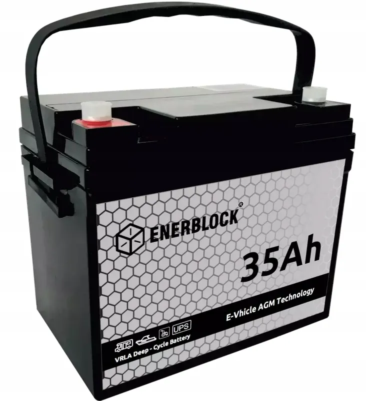 Startbatteri Enerblock AGM-batteri VRLA Deep-Cycle for EV biler │ 35Ah - 12V AGM-Battery