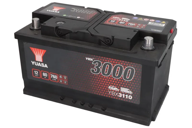 Startbatteri Yuasa Professional │ 12V 80Ah / 760A SMF Car Battery Image 2