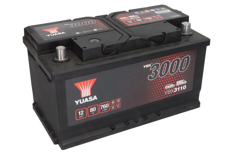 Startbatteri Yuasa Professional │ 12V 80Ah / 760A SMF Car Battery Image 3
