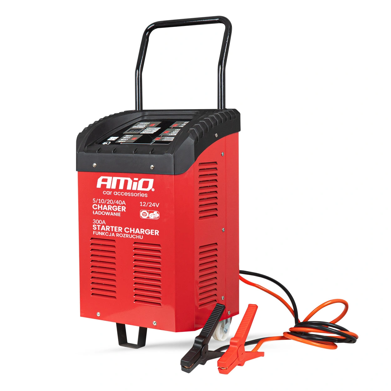 Startbooster og Batterilader AMiO 12V / 24V │ Proff Verkstedlader med Starthjelp 40A / 300A