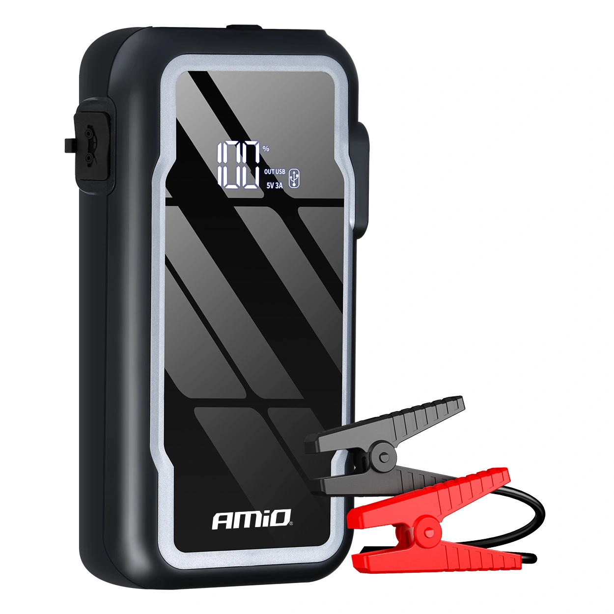 Starthjelp jumpstarter Booster 3 i 1 Amio 12 V │ Startbooster Powerbank LED 600A 12Ah