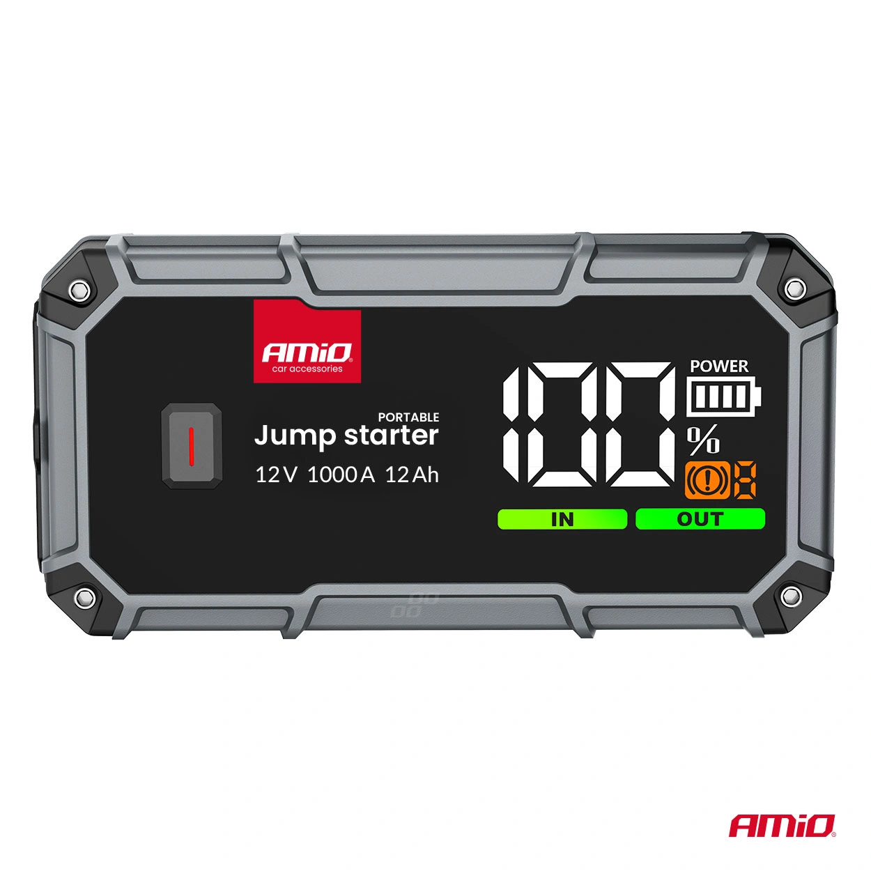 Starthjelp jumpstarter Booster 3 i 1 Amio Pro 12 V │ Startbooster Powerbank Kompresor LED 1000A – bilde 5