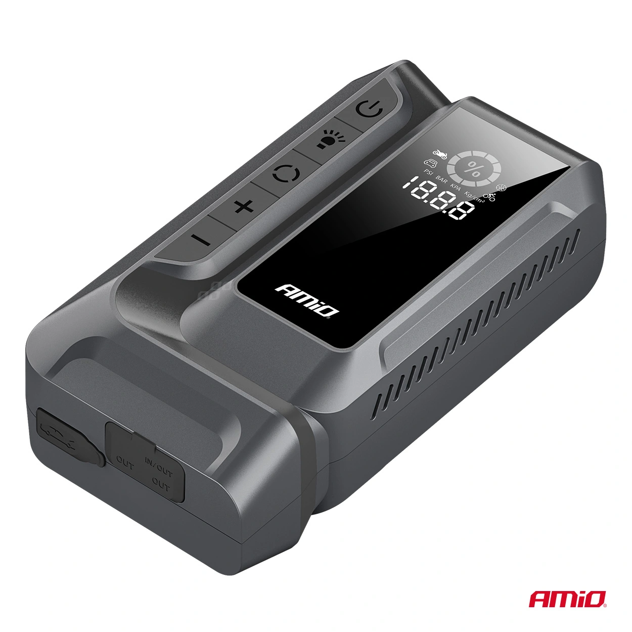 Starthjelp jumpstarter Booster 4 i 1 Amio 12 V │ Startbooster Powerbank Kompresor LED 1600A 12Ah – bilde 2