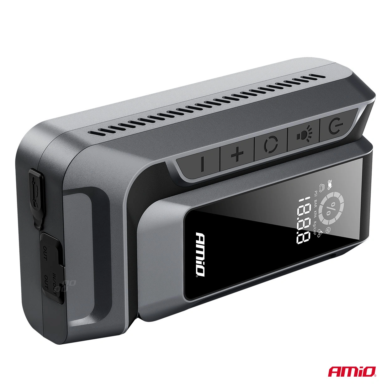 Starthjelp jumpstarter Booster 4 i 1 Amio 12 V │ Startbooster Powerbank Kompresor LED 1600A 12Ah – bilde 4