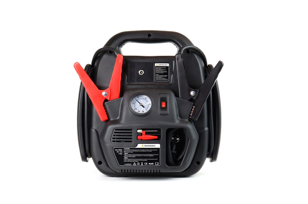 Starthjelp jumpstarter Booster 4 i 1 Amio 12 V │ Startbooster Powerbank Kompresor LED 900A 17Ah – bilde 2