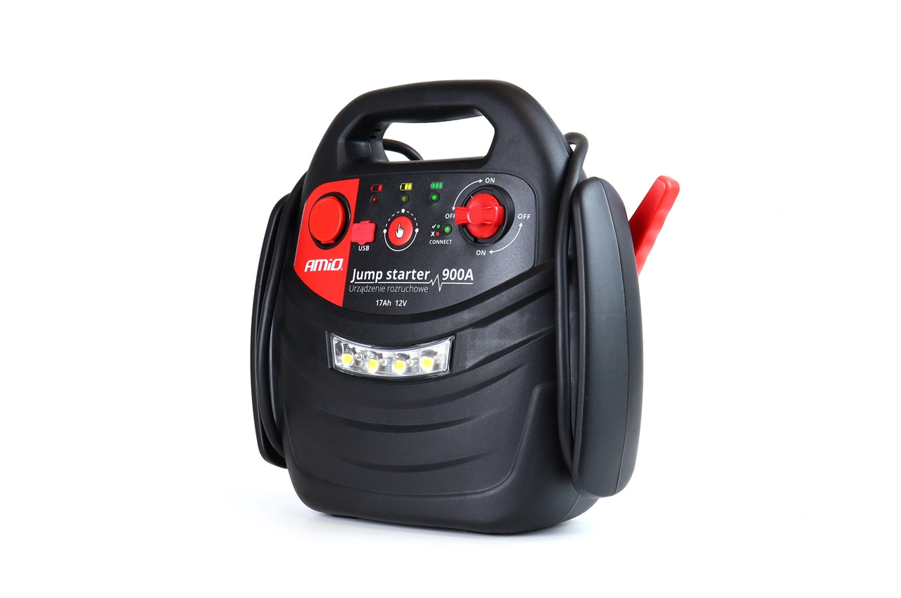 Starthjelp jumpstarter Booster 4 i 1 Amio 12 V │ Startbooster Powerbank Kompresor LED 900A 17Ah – bilde 3